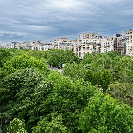 公寓 Azur Retreat - Unirii Boulevard Views 布加勒斯特